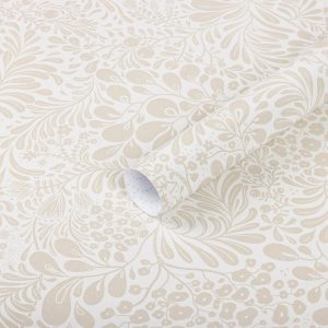 Heroad Peel and Stick Wallpaper Contact Paper Modern Wall Paper Boho Floral Removable Beige Self Adhesive Wallpaper for Bedroom Living Room Walls Bathroom Waterproof Vinyl Roll 17.3''x78.7''